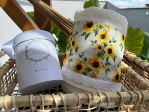 Toalha de Banho com Tricoline Girassóis – Estilo Floral Elegante